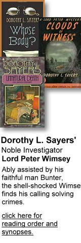 Dorothy L Sayers' Lord Peter Wimsey series page reading order and synopsis; 160x480
