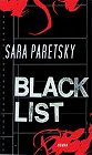 Book cover, Black List, Sara Paretsky; 83x140