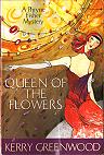 book cover; Queen of Flowers by Kerry Greenwood; 96x142