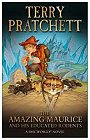 Book cover, The Amazing Maurice and his educated rodents, Terry Pratchett; 90x140