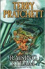 book cover, Raising Steam by Terry Pratchett; 91x139