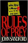 book cover, Rules of Prey by John Sandford; 94x140