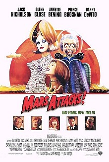 Mars Attacks (1996) movie poster; festivale film review;220x326