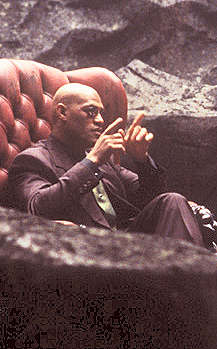 Movie Still, Laurence Fishburne as Morpheus in The Matrix; Festivale film review; matrix5a.jpg - 17184 Bytes