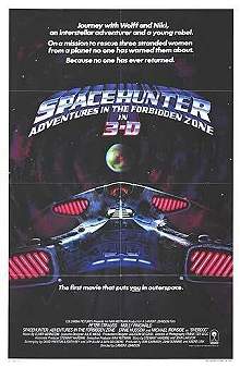 Movie poster, Spacehunter Adventures in the Forbidden Zone; Festivale film review