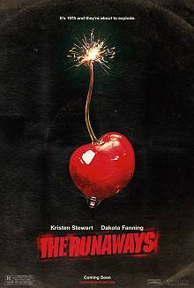 Movie poster, The Runaways, Festivale film review; 220x326