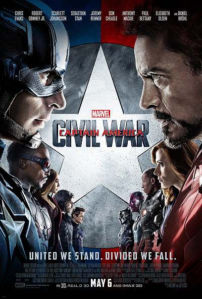 movie poster, Captain America Civil War, Festivale film review; 400x593