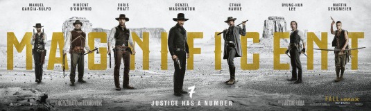 movie poster, The Magnificent Seven, Festivale film review page; 535x160
