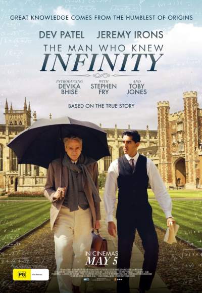 movie poster, The Man Who Knew Infinity; 400x579