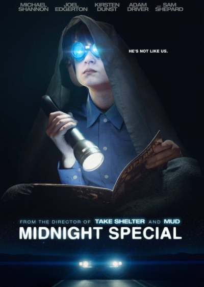 movie poster, Midnight Special, Festivale film review; 400x562