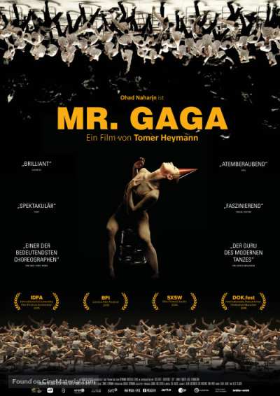 movie poster, Mr Gaga, Festivale film review; 400x566