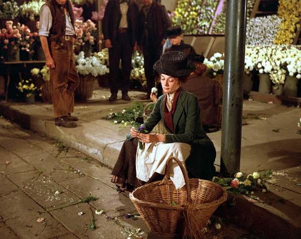 movie still, Audrey Hepburn in MY FAIR LADY, Festivale film reviews page; 600x476