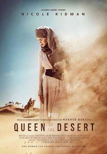 movie poster, Queen of the Desert, Festivale film review; 360x520