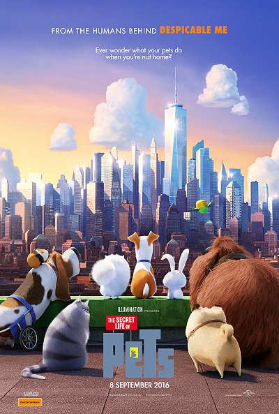 movie poster, The Secret Life of Pets, Festivale film review page; 400x593