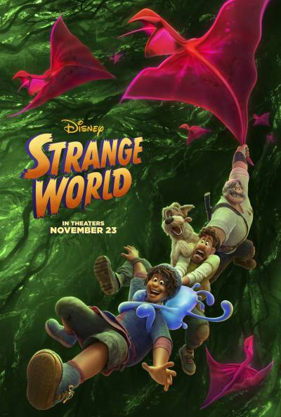 Movie poster, Strange World; (c) 2022 Walt Disney Pictures, Festivale film review