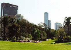 Rialto Towers seen from Alexandra Gardens, Melbourne, Victoria, Australia