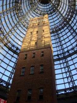 Melbourne Central Coors Shot Tower in Glass Cone; 250x333