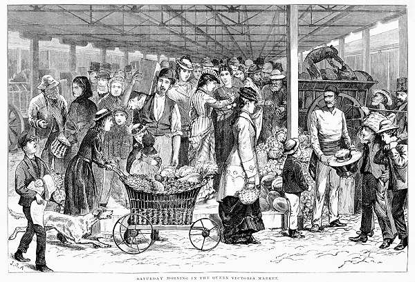 Queen Victoria Market 1879 courtesy State Library Victoria; 600x409