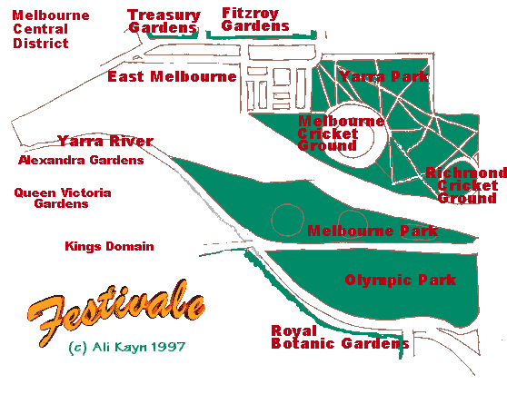Map of East Melbourne, Victoria, Australia