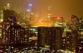 Melbourne Docklands at night, with Etihad Stadium lit up photo (c) Richard Hryckiewicz; 280x179