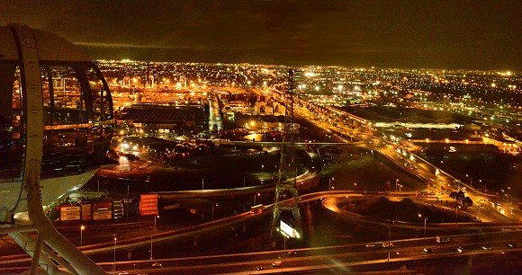 Melbourne at night from Melbourne Star, Docklands photo (c) 2014 Richard Hryckiewicz; 580x306