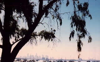 Melbourne seen from the Strand, Williamstown, Melbourne, Victoria, Australia - photograph by Ali Kayn, image