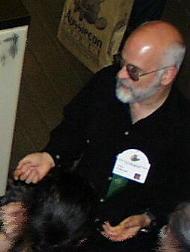 Terry Pratchett at Aussiecon 3, photograph by Richard Hryckiewicz