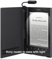 Sony Reader in case with built-in reading light; 169x194