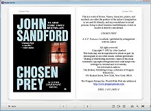 Sony's Reader for PC viewer screen; 220x162