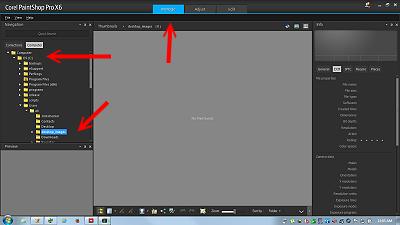 Corel PaintShop Pro X6 Naviagation pane; 400x225