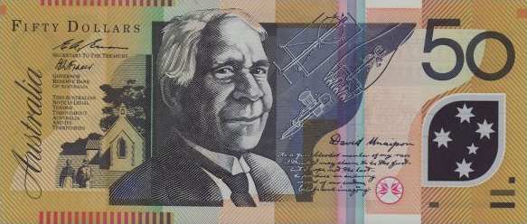 Australian fifty (50) dollar note; 583x248