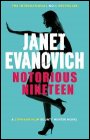 book cover, Notorious Nineteen by Janet Evanovich; 90x140