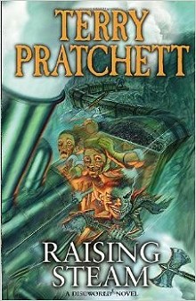 book cover, Raising Steam, by Terry Pratchett; 220x337