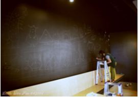 Enjoy Su blackboard art in progress; 270x191