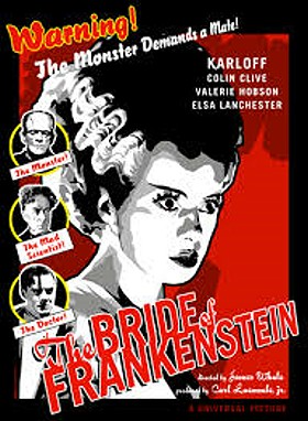 movie poster, The Bride of Frankenstein; 280x382