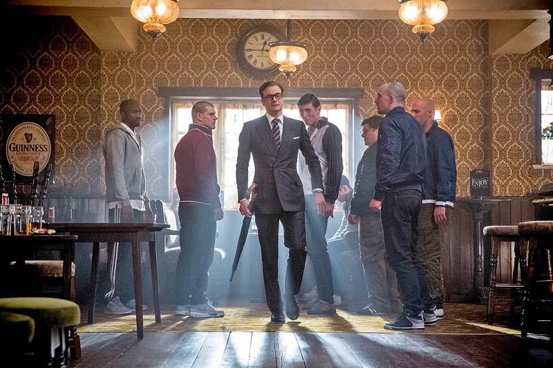 Colin Firth about to kick arse in KINGSMAN-THE SECRET SERVICE, Festivale film review;800x533