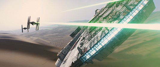 movie still, Star Wars The Force Awakens, Festivale film review page; 534x224
