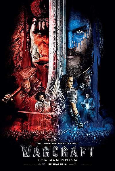 movie poster, Warcraft The Beginning, Festivale film review page; 400x593