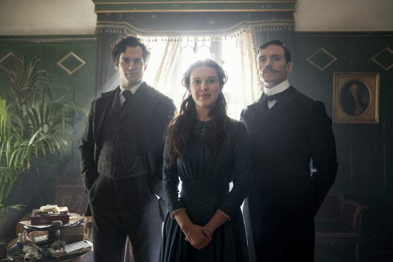 Henry Cavill, Millie Bobby Brown and Sam Claflin in Enola Holmes  (c) 2020 Legendary;800x533