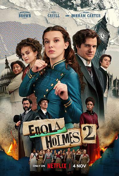 Movie poster, Enola Holmes 2; {CopyrightNotice}, Festivale film review