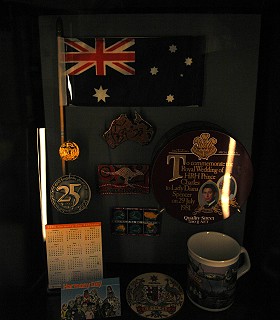 Display of Australiana, Immigration Museum, July 2014; 280x320