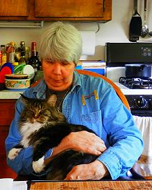 Writer Sharon Lee with Trooper, photograph courtesy of the author; x