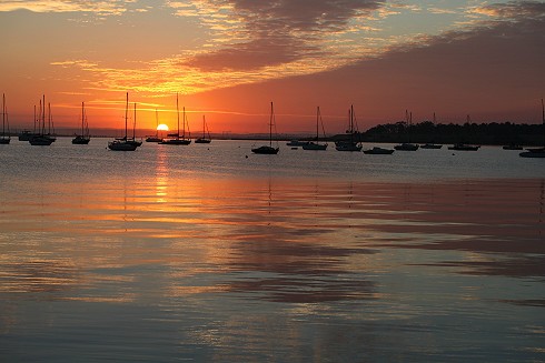 Sunset over the bay at Geelong, 2011 by Barton van Laar, courtesy Tourism Victoria; 490x327